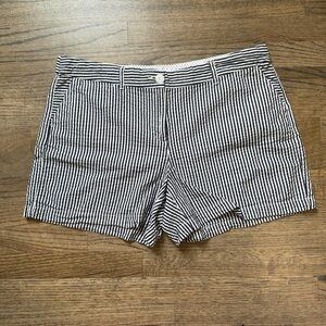 Crown & Ivy Navy & White Seersucker Shorts